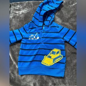 Carters 12 Month Construction Fleece long sleeve with hoodie
